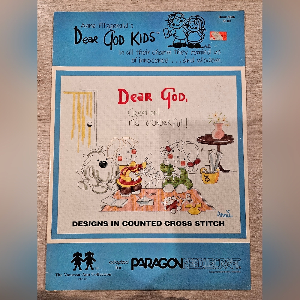 Paragon Needlecraft Anne Fitzgerald's Dear God Kids Counted Cross Stitch Designs